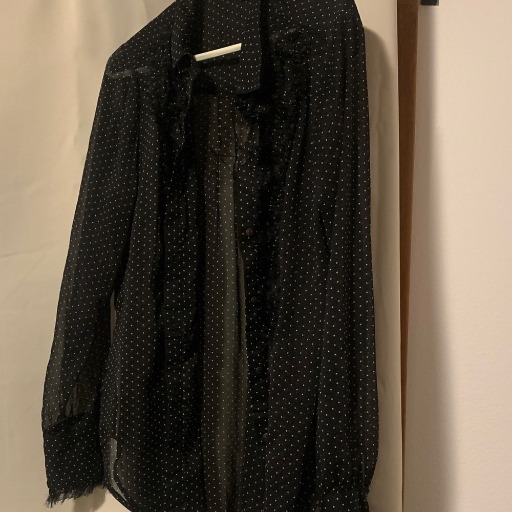 Free People Polka Dot Sheer Blouse